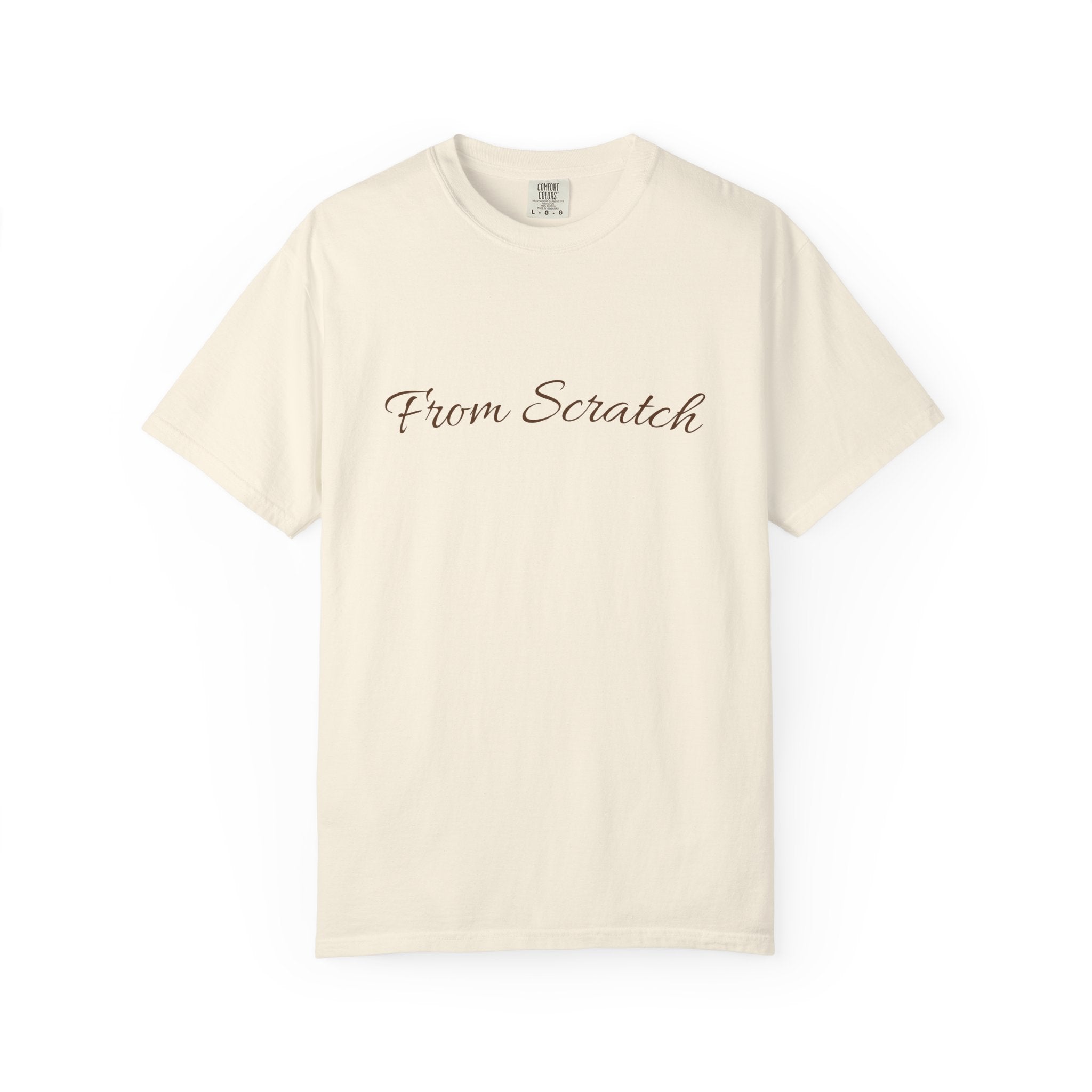 Handpainted Red Apple T-Shirt | 'From Scratch' Script Front