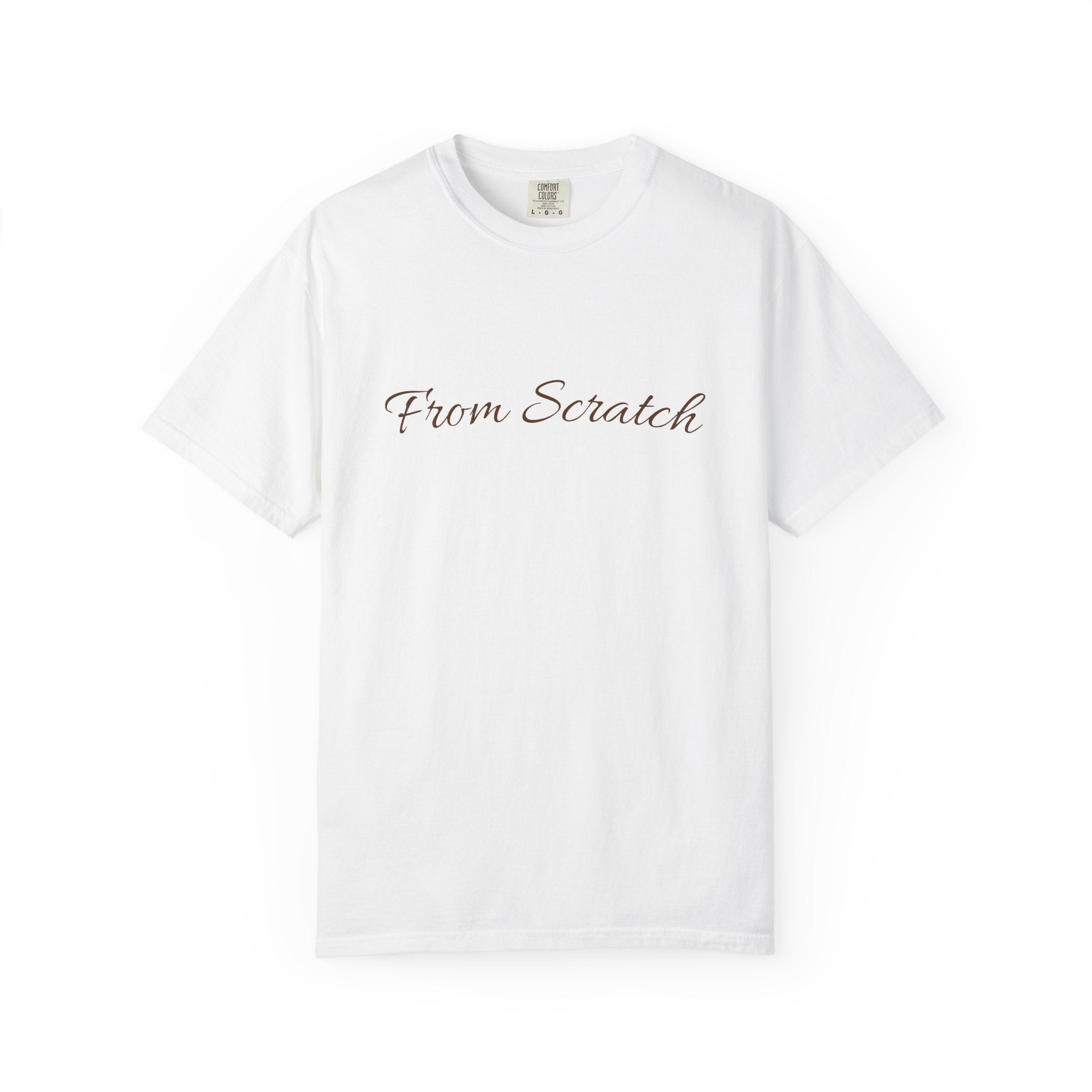 Handpainted Red Apple T-Shirt | 'From Scratch' Script Front